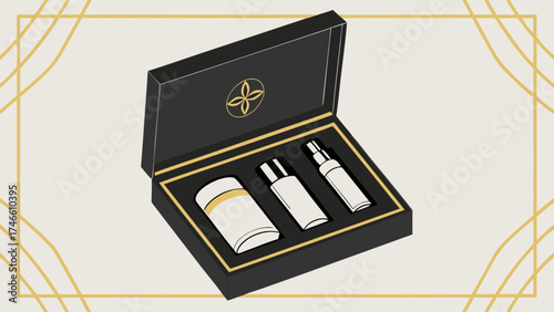 Elegant Skincare Gift Set Packaging.