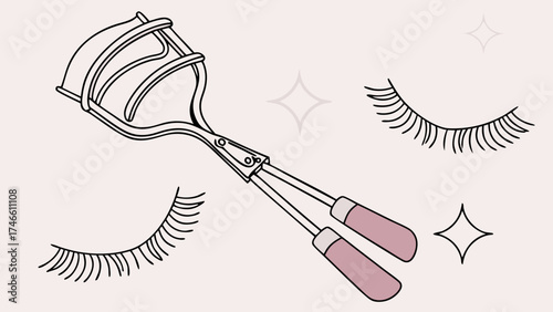 Eyelash Curler and Lashes Beauty and Makeup Concept.