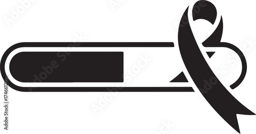 Progress bar with black ribbon symbolizing hope and struggle