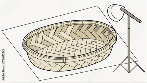 Hand-Woven Bamboo Basket Studio Lighting.