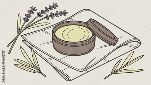 Herbal Body Butter Jar with Lavender.