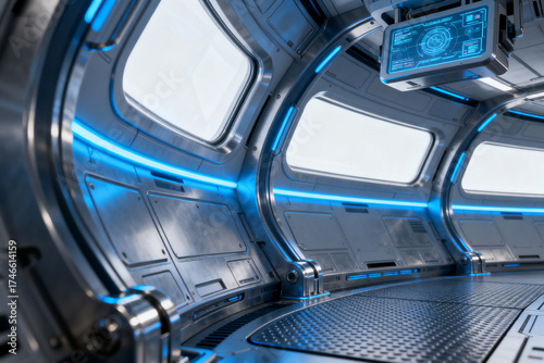 Futuristic spaceship interior