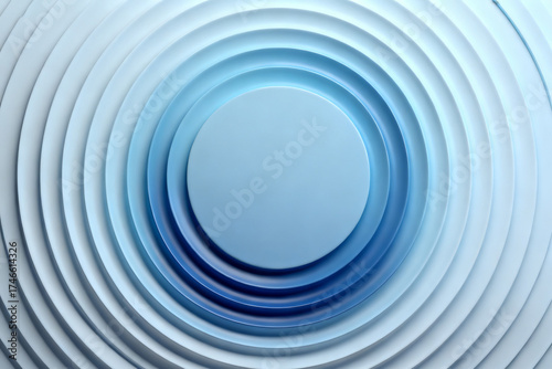Abstract concentric circles in blue tones