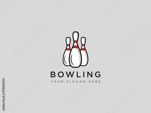  Bowling logo design vector template 
