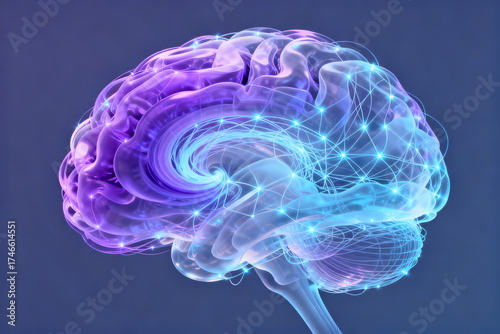 Human brain with neural network