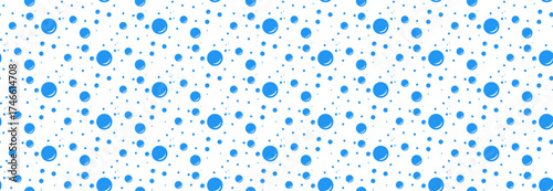 Bubbles soda seamless pattern. Сarbonated blue water texture