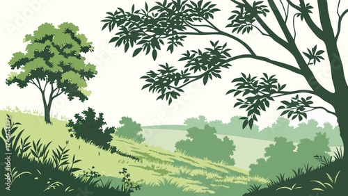 Tranquil Hillside Landscape.