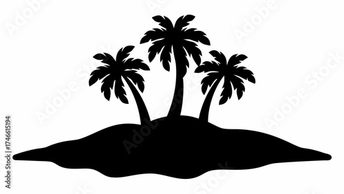 Tropical paradise awaits with swaying palm trees on island, an invitation to serene vacation bliss