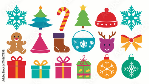 Vector art of colorful christmas decoration vector illustration