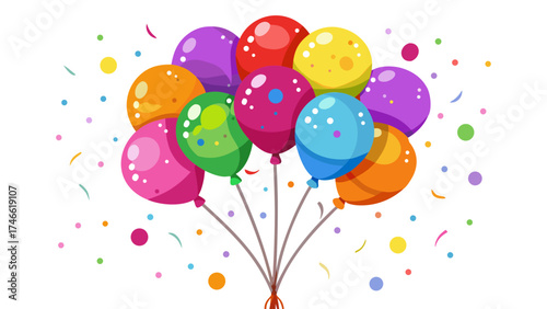 Vector art of colorful balloons bunch for birthday party
