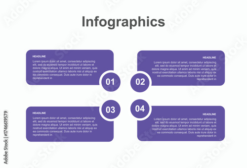Infographic this graphic concisely illustrates four steps with numbered icons and supporting text.