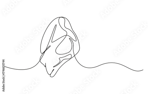 Continuous one line drawing of meat veal, pork, beef, veal steak grill BBQ, Continuous Line Steak Meat Icon, Steakhouse Continuous Line Icon pro vector,