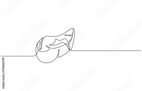 Continuous one line drawing of meat veal, pork, beef, veal steak grill BBQ, Continuous Line Steak Meat Icon, Steakhouse Continuous Line Icon pro vector,