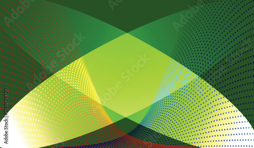 Abstract background with green dots and design