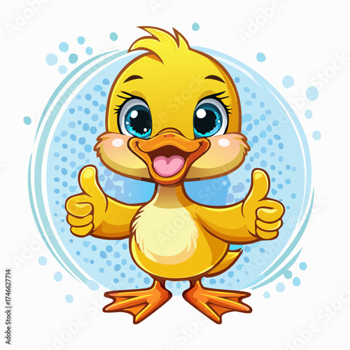 Niedliches Entenküken Daumen hoch