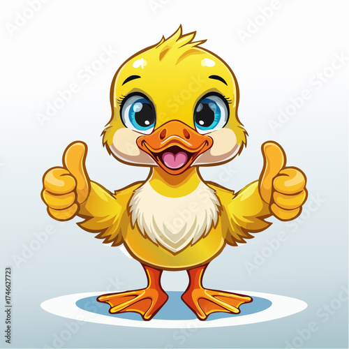 Niedliches Entenküken Daumen hoch