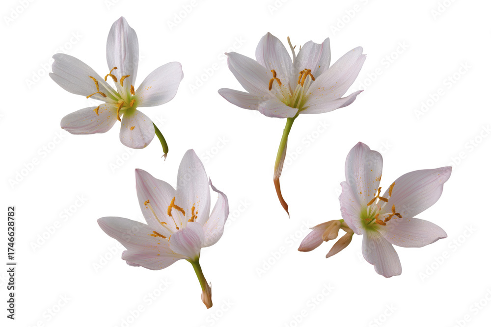 Naklejka premium Delicate White Flowers with Serene Beauty. Isolated on transparent background, png