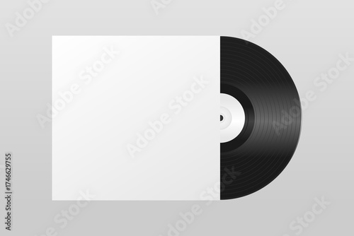 Realistic illustration of vinyl records on a transparent background