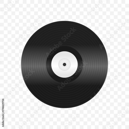 Realistic illustration of vinyl records on a transparent background