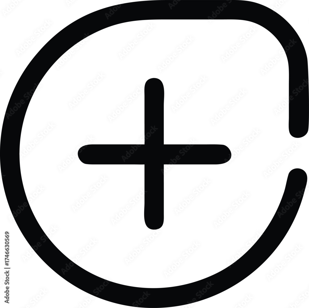 Obraz premium Add icon representing addition and creation