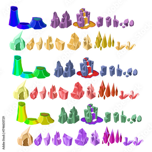 Fantasy Crystals and Gemstones Collection for Game Design and Digital Art Projects