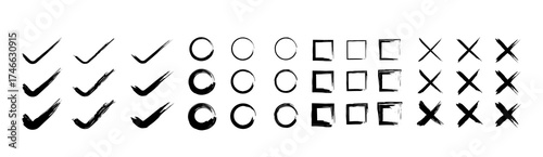 Brush Asset Elements Pack. Square, Circle, Rectangle, Cross. Perfect as a complement to Decocarsi designs.