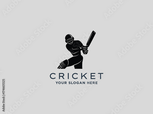  Cricket logo design vector template 