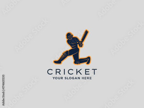  Cricket logo design vector template 
