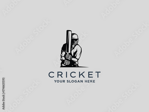  Cricket logo design vector template 