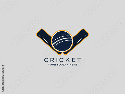  Cricket logo design vector template 