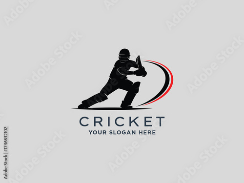  Cricket logo design vector template 
