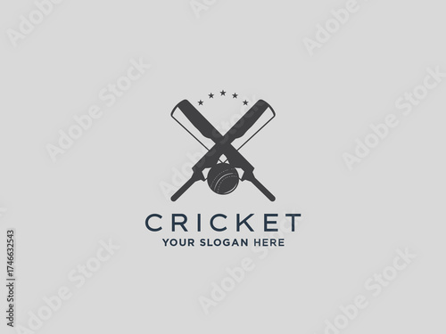  Cricket logo design vector template 