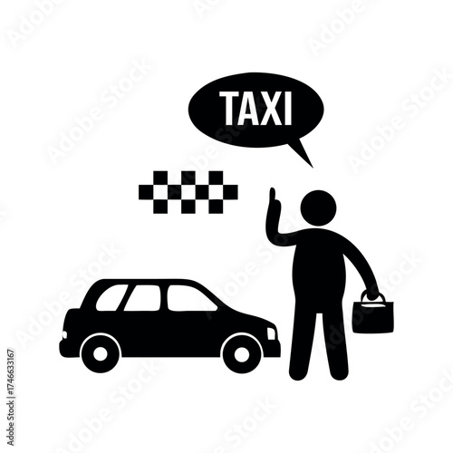 Yellow taxi cab illustration isolated on white background