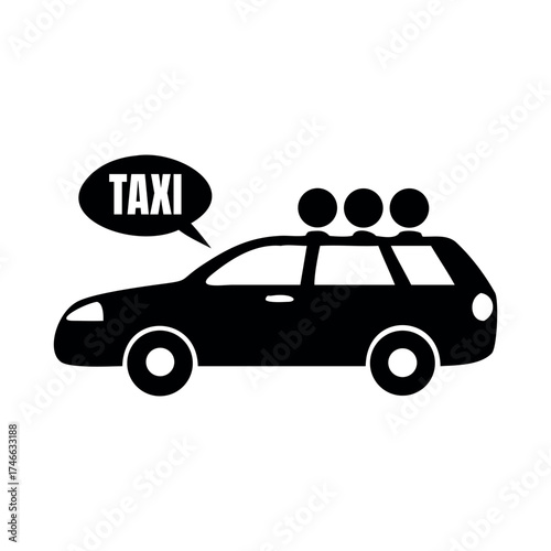 Yellow taxi cab illustration isolated on white background