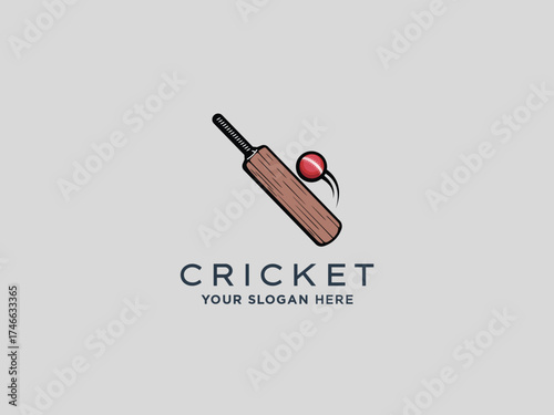  Cricket logo design vector template 