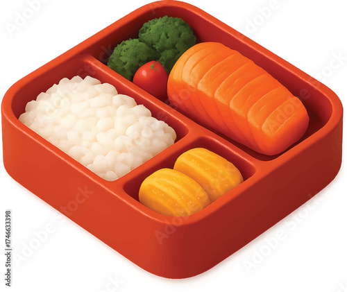 Healthy bento box brimming with nutritious delights, showcasing a vibrant and balanced meal perfect for school lunches or mindful eating habits