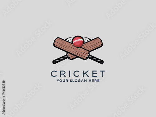  Cricket logo design vector template 