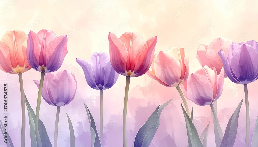 Fototapeta premium Minimalistische Tulpen