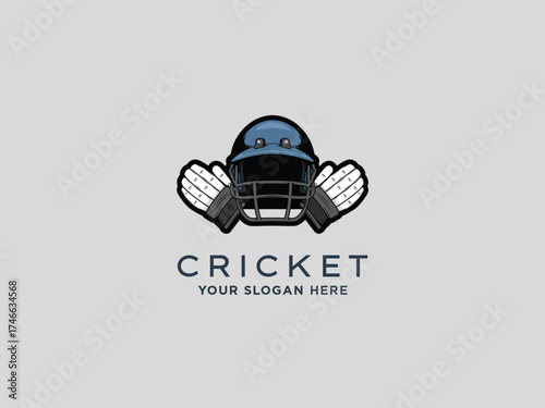  Cricket logo design vector template 