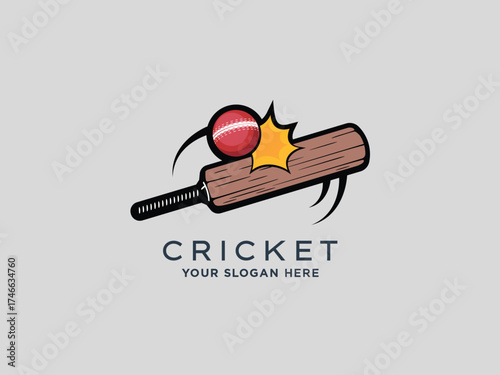  Cricket logo design vector template 
