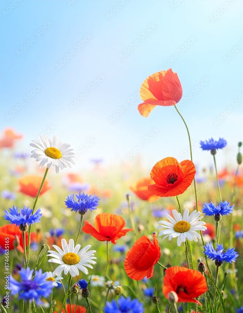 Fototapeta premium Wiesenblumen im Sommerlicht