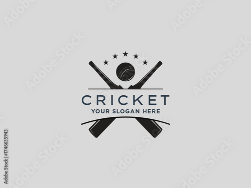  Cricket logo design vector template 