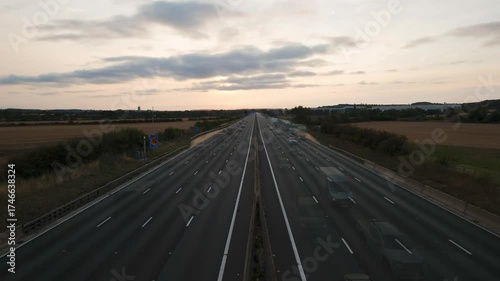 Motorway traffic in motion in england uk timelapse
