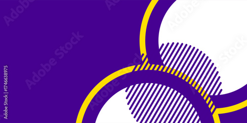 Abstract banner background vector illustration with circle purple blue and yellow color combination and copy space for advertising or backdrop