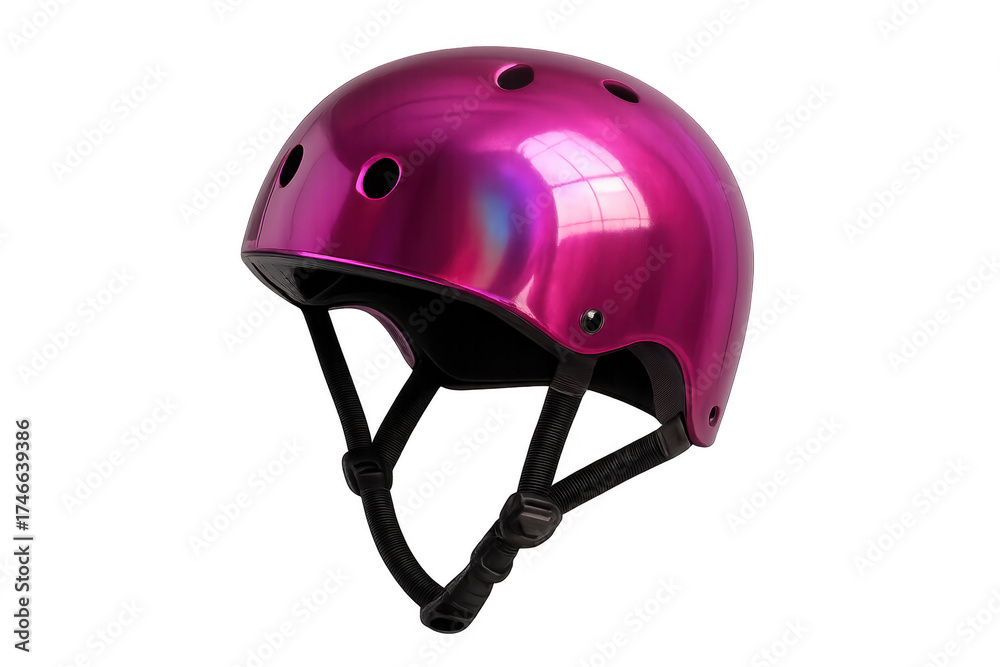 Fototapeta premium Pink shiny sports helmet providing head protection