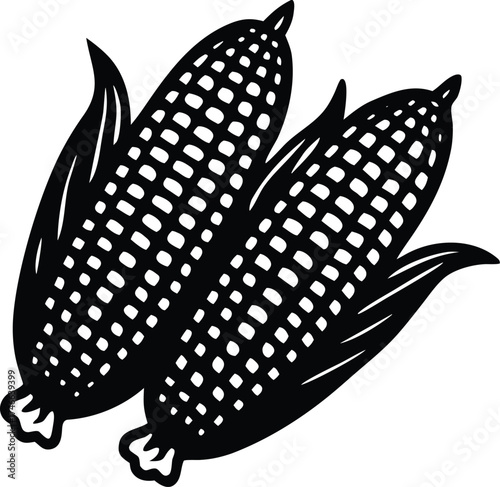 corn cobs silhouette vector