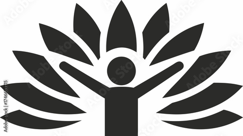Find inner peace and harmony with this symbolic lotus position figure, perfect for wellness brands and yoga studios seeking a mindful, balanced aesthetic