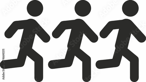 Teamwork Makes the Dream Work: Three Individuals Running Together to Achieve Success, Perfect for Business, Sports or Motivation Concepts