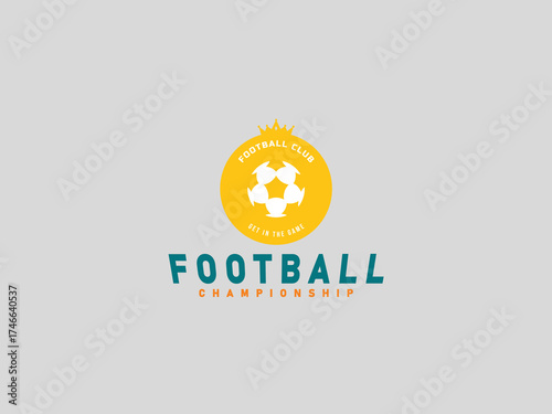  Football logo design vector template 