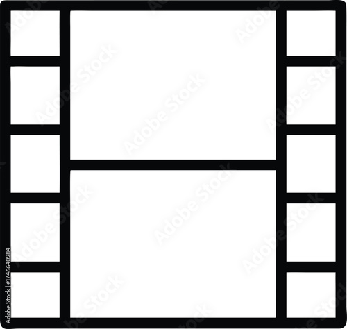 Illustration of a film strip with multiple perforations